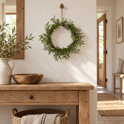 Tannen Blätter Kranz „Wintergrün“ künstlich 33cm Grün – ambiente 2