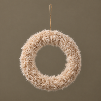 Fellkranz „Fiora“ zum Hängen 27cm – 2 Farben – freisteller creme