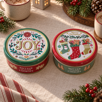 Weihnachts-Keksdose „Butter Cookies“ mit Gebäck 114g – JOY oder Merry Xmas – ambiente 03 duo