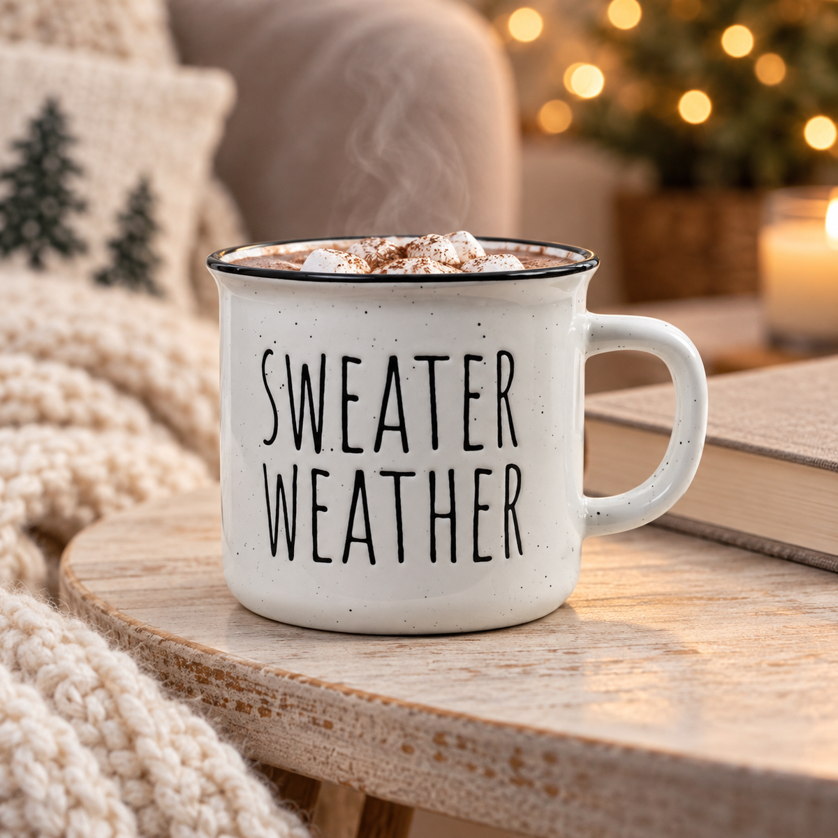 Becher Tasse „Sweater Weather“ Keramik Weiß 285ml – Ambiente · Wohnen