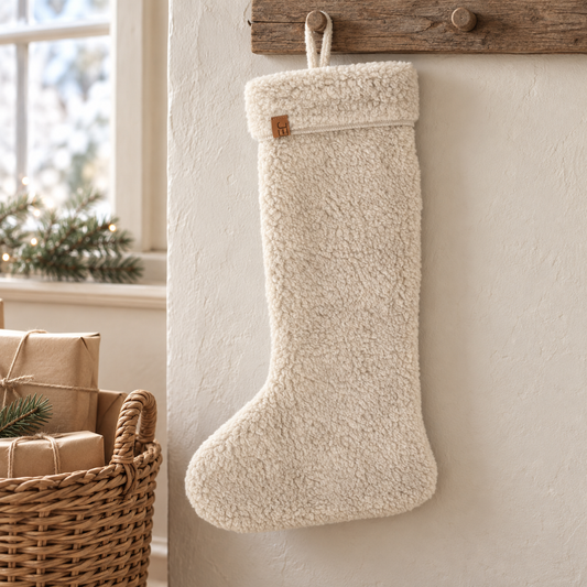 Weihnachtsstrumpf „Teddy“ zum Befüllen Taupe 47cm – Ambiente · Wohnen