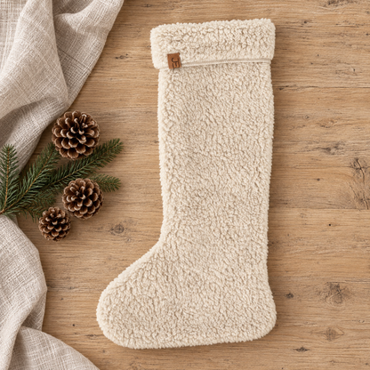Weihnachtsstrumpf „Teddy“ zum Befüllen Taupe 47cm – Ambiente · Winter