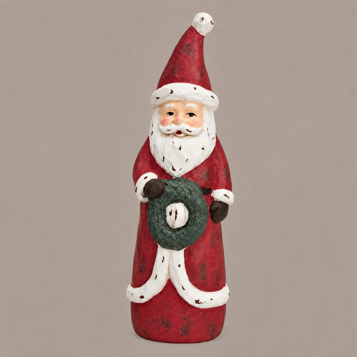 Deko Nikolaus „Klaas“ Ton Rot 20cm Tannenbaum oder Kranz – Freisteller · Kranz
