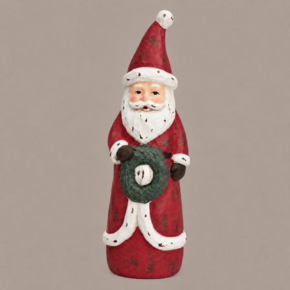 Deko Nikolaus „Klaas“ Ton Rot 20cm Tannenbaum oder Kranz – Freisteller · Kranz