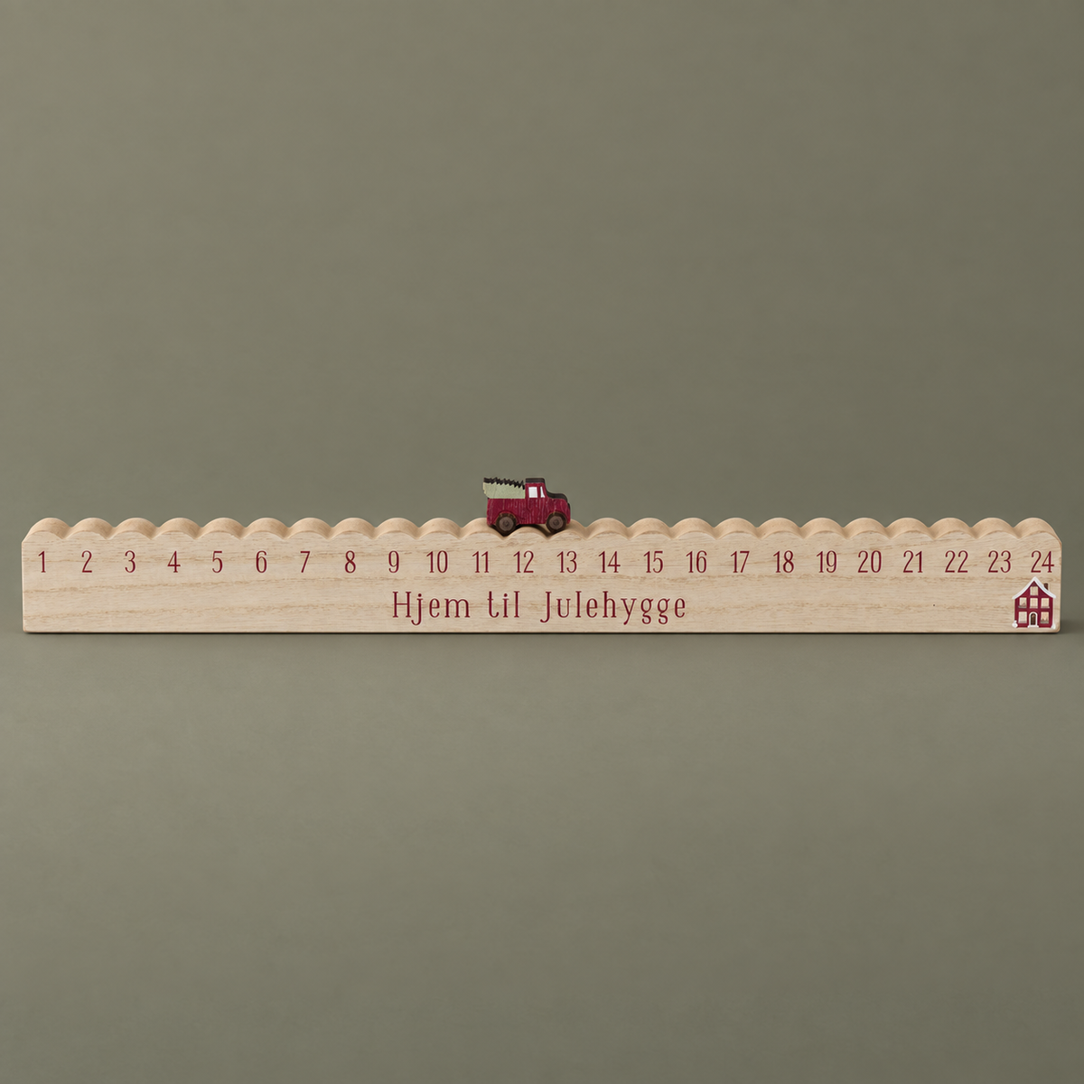 Adventskalender „Weihnachtsfahrt“ MDF 1–24 50cm – 2 Varianten – Produktansicht