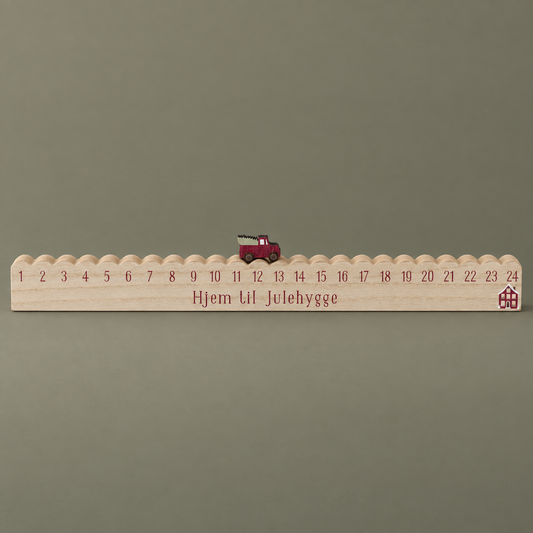 Adventskalender „Weihnachtsfahrt“ MDF 1–24 50cm – 2 Varianten – Produktansicht