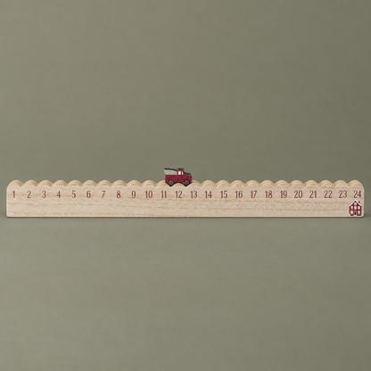 Adventskalender „Weihnachtsfahrt“ MDF 1–24 50cm – 2 Varianten – Produktansicht