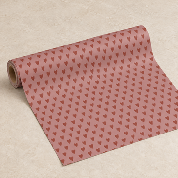 Geschenkpapier „Herzen“ Desert Rose Rot 5m-Rolle – Produktansicht