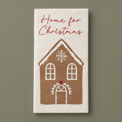Papierservietten „Lebkuchenhaus“ 16er-Pack 10x20cm – Produktansicht
