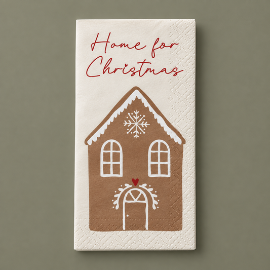 Papierservietten „Lebkuchenhaus“ 16er-Pack 10x20cm – Produktansicht