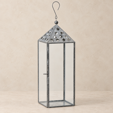 Laterne „Sternenlicht“ groß Metall Glas 30cm – Produktansicht