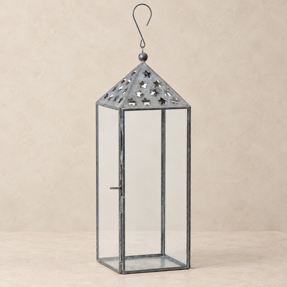 Laterne „Sternenlicht“ groß Metall Glas 30cm – Produktansicht