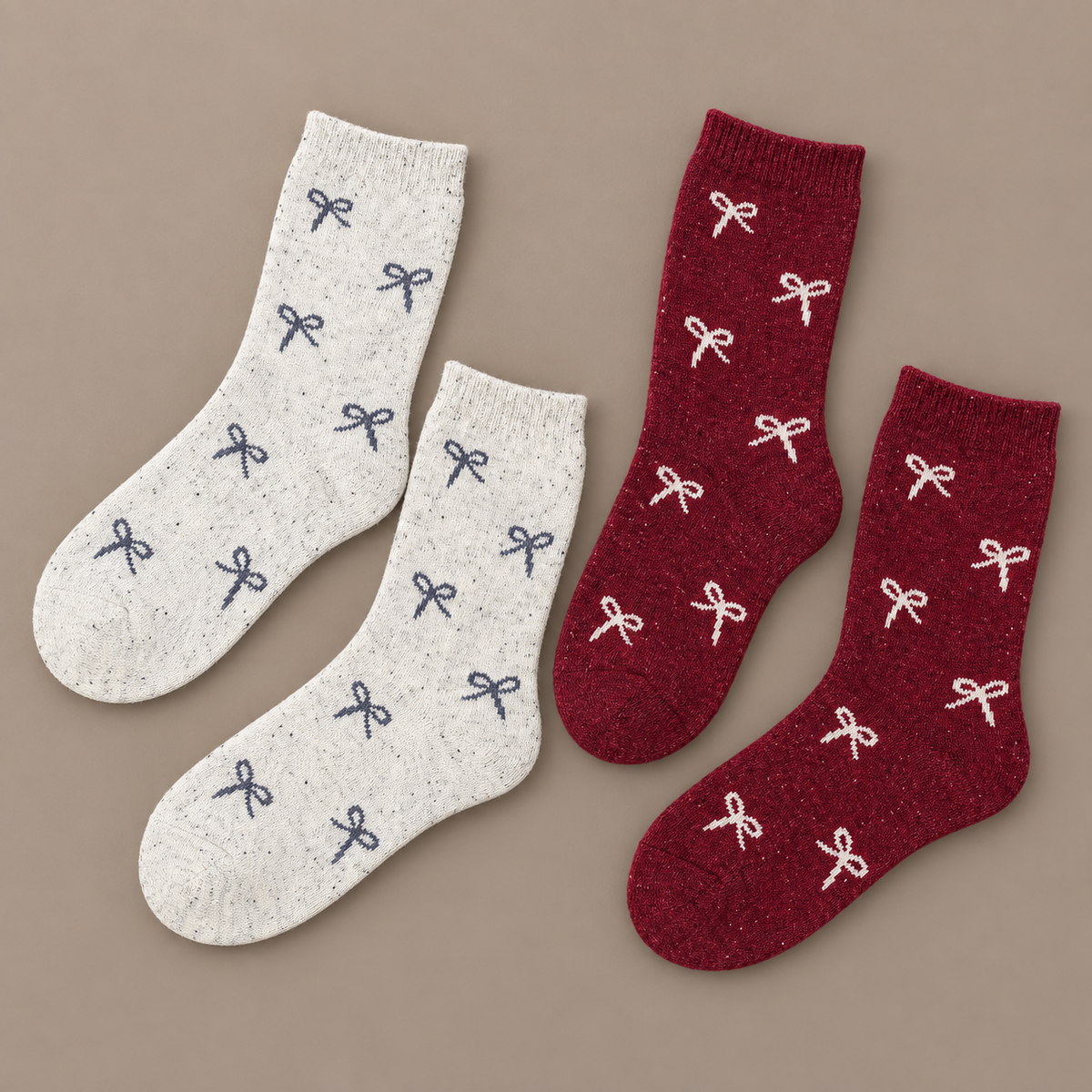 Socken „Schleifenliebe“ 2er-Set Blau Rot 36–41 – 1