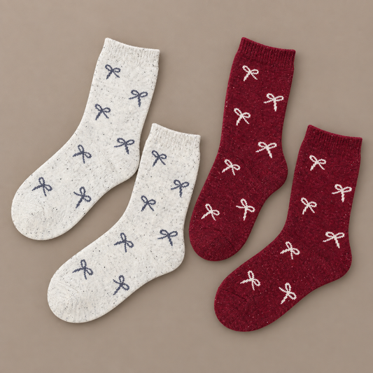 Socken „Schleifenliebe“ 2er-Set Blau Rot 36–41 – 1