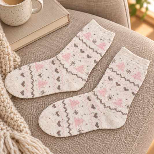 Wintersocken „Herz-Hygge“ mit Wollanteil 36–41 – 2