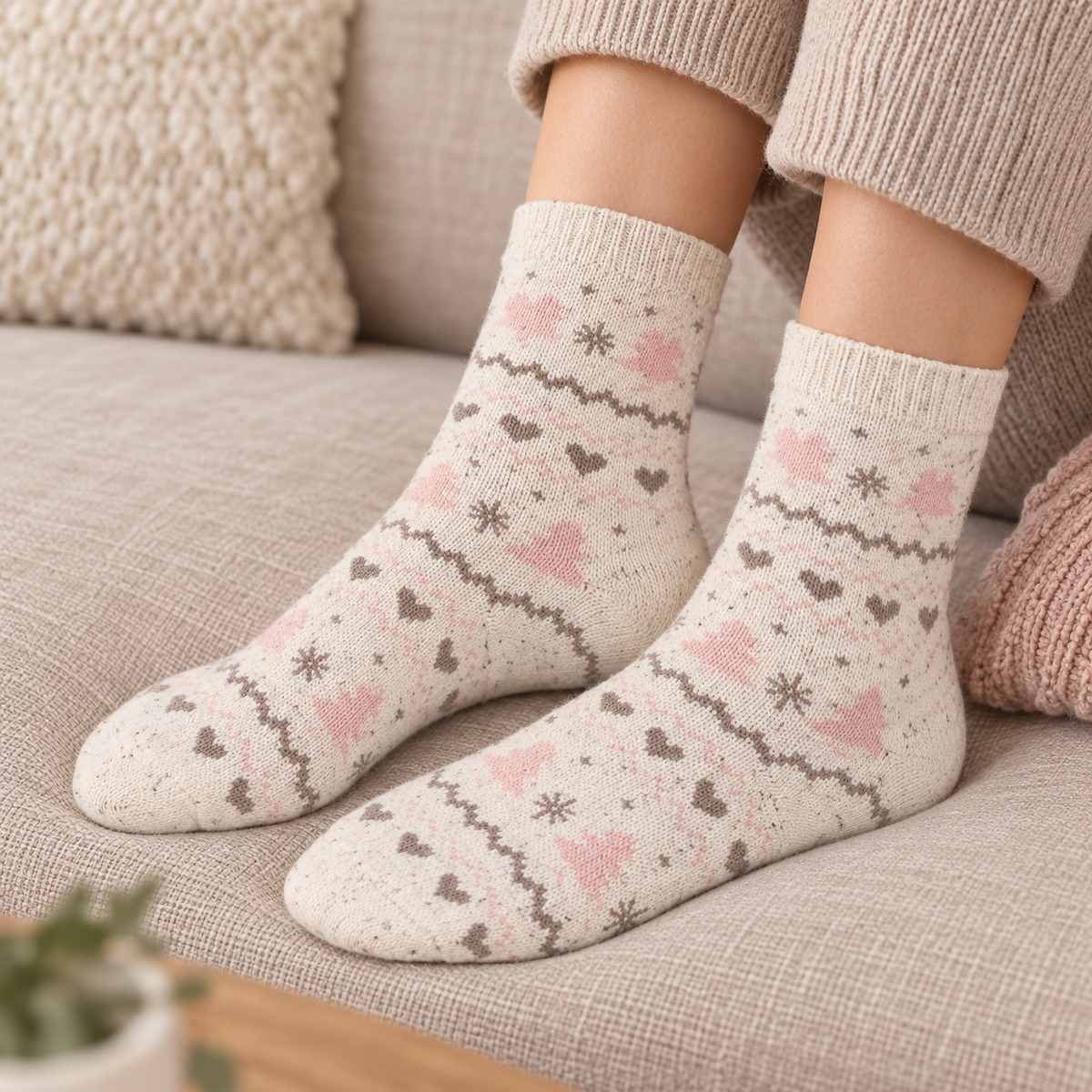 Wintersocken „Herz-Hygge“ mit Wollanteil 36–41 – 4