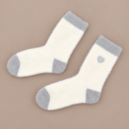 Kuschelsocken „Herz-Flausch“ 36–41 – 2 Farben – 1