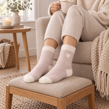 Kuschelsocken „Herz-Flausch“ 36–41 – 2 Farben – 7