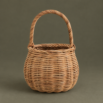 Korb „Rotkäppchen“ Rattan Natur mit Henkel 14cm – Freisteller