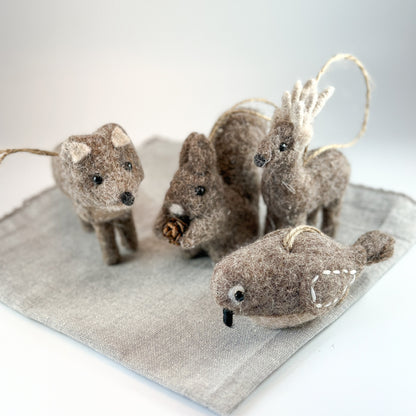 Anhänger "Tiere des Waldes" Filz Grau 4 Varianten - Wohnen auf dem Land