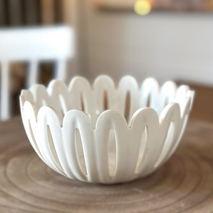 Schale Windlicht Chili Porzellan Weiß 15cm Seitenansicht