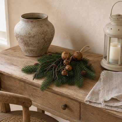 Deko-Zweig Winterklang als winterliche Sideboard-Dekoration