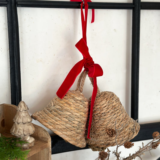 Anhänger Baumschmuck Glocke "Klokka" Naturfaser - Wohnen auf dem Land