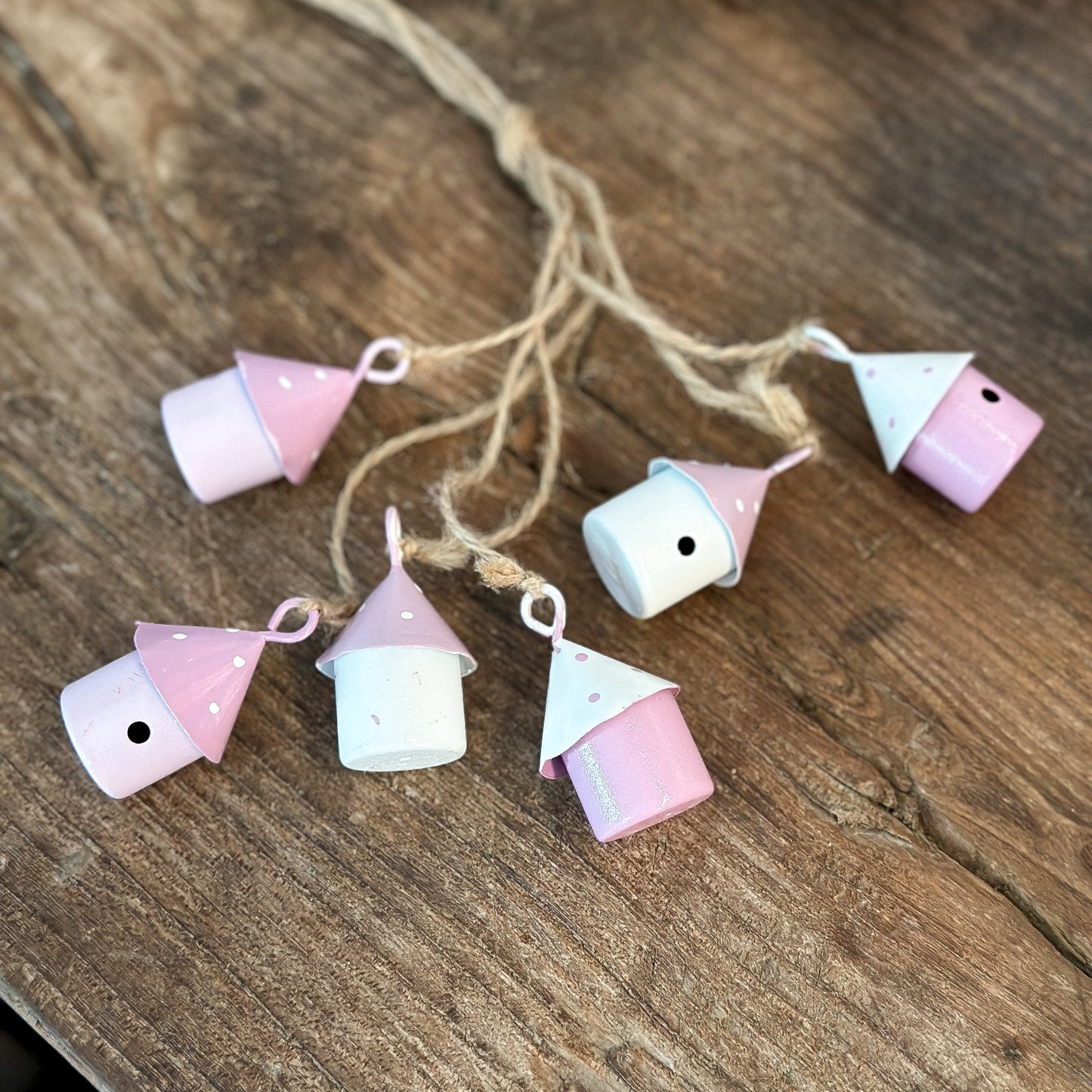 Anhänger Vogelhäuser "Cottage Style" Eisen Flieder 6er Bund - Wohnen auf dem Land