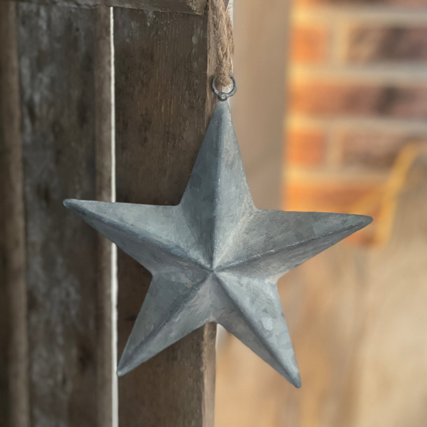 Anhänger Stern 3D "Askja" Metall Zink Grau 2 Größen - Wohnen auf dem Land
