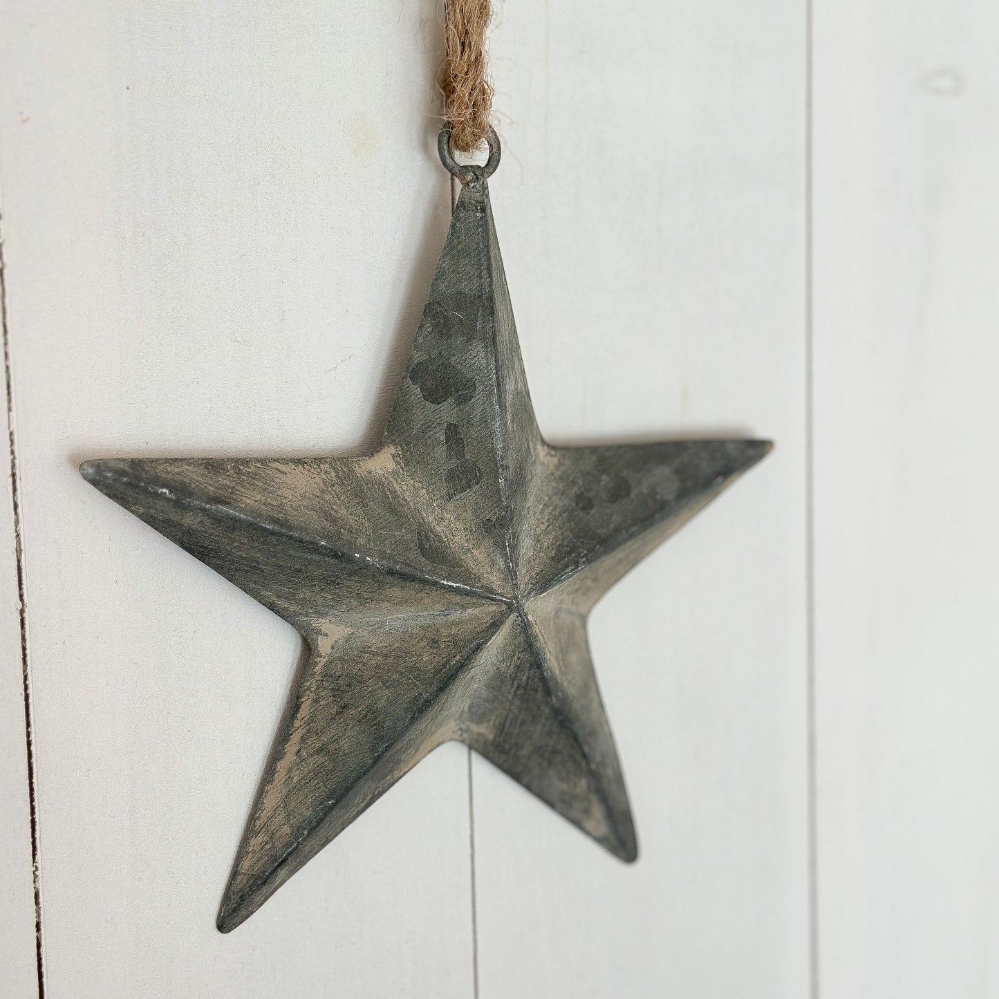 Anhänger Stern 3D "Askja" Metall Zink Grau 2 Größen - Wohnen auf dem Land
