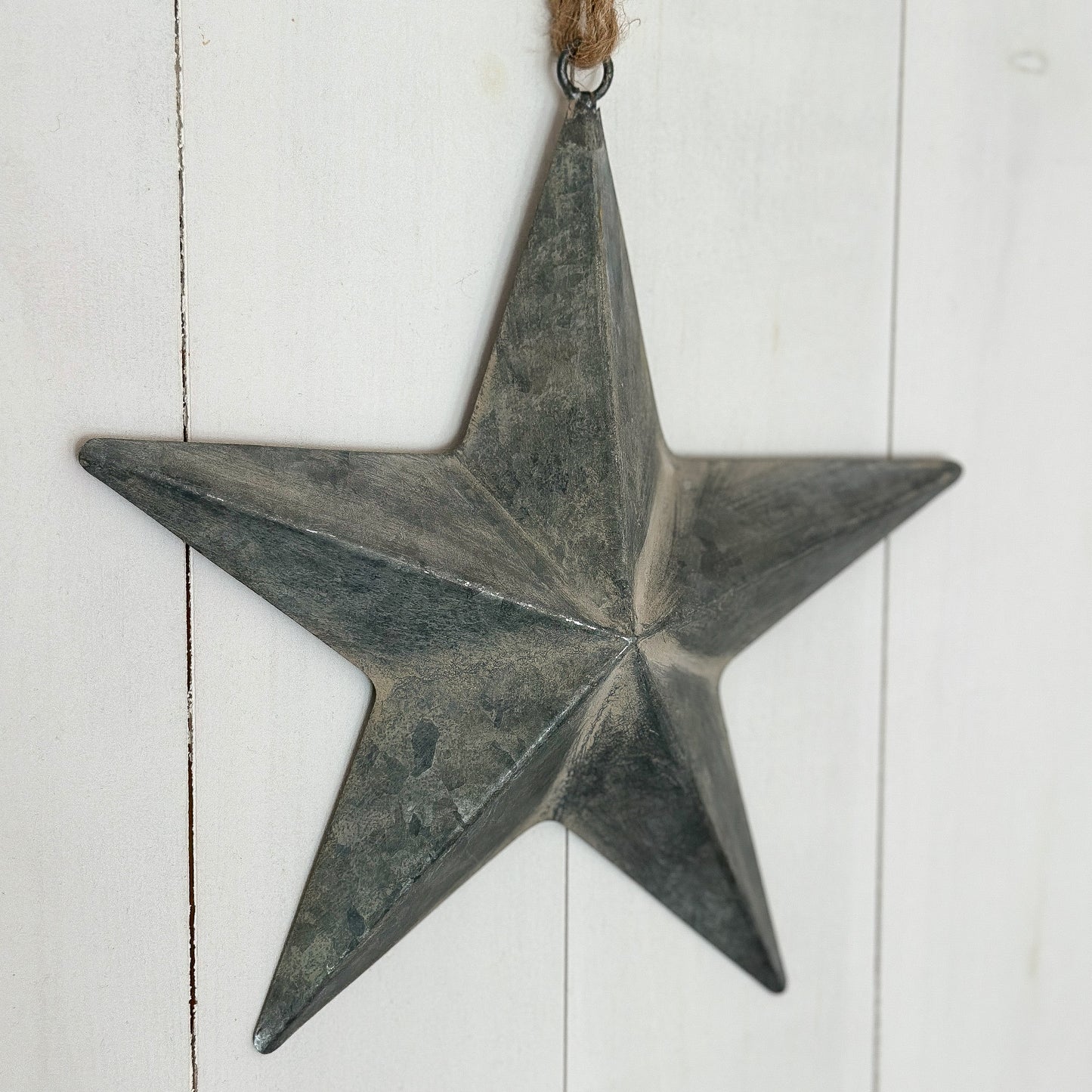 Anhänger Stern 3D "Askja" Metall Zink Grau 2 Größen - Wohnen auf dem Land