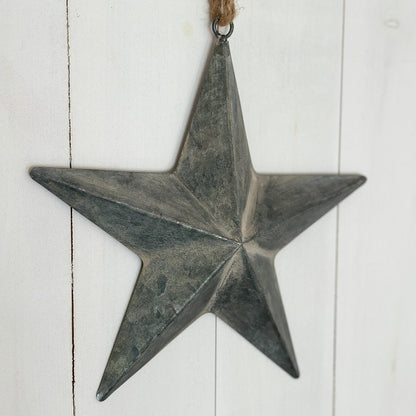 Anhänger Stern 3D "Askja" Metall Zink Grau 2 Größen - Wohnen auf dem Land