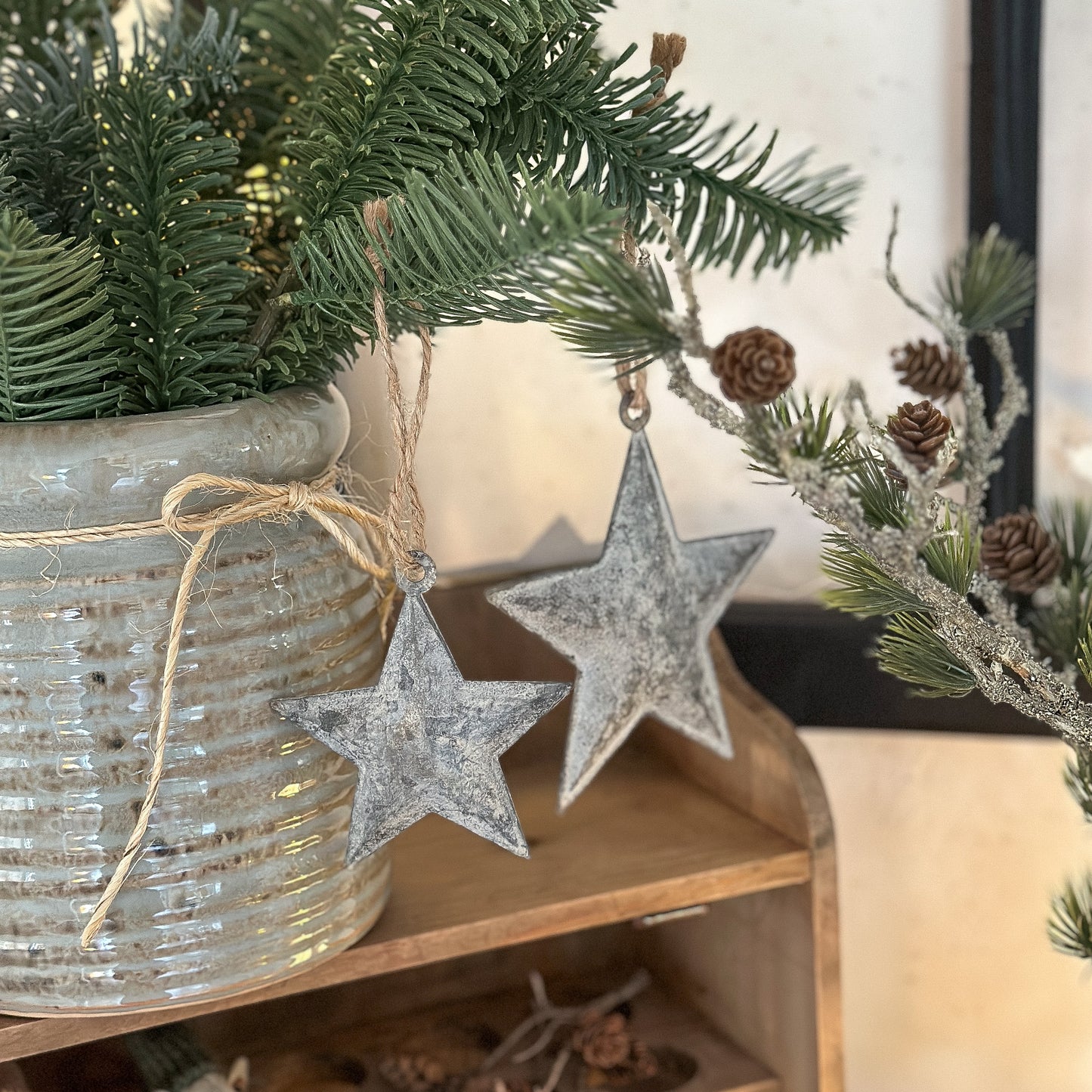 Anhänger Stern "Vintage Star" Zink Grau 2 Größen - Wohnen auf dem Land