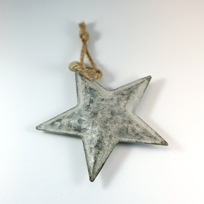 Anhänger Stern "Vintage Star" Zink Grau 2 Größen - Wohnen auf dem Land