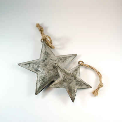Anhänger Stern "Vintage Star" Zink Grau 2 Größen - Wohnen auf dem Land