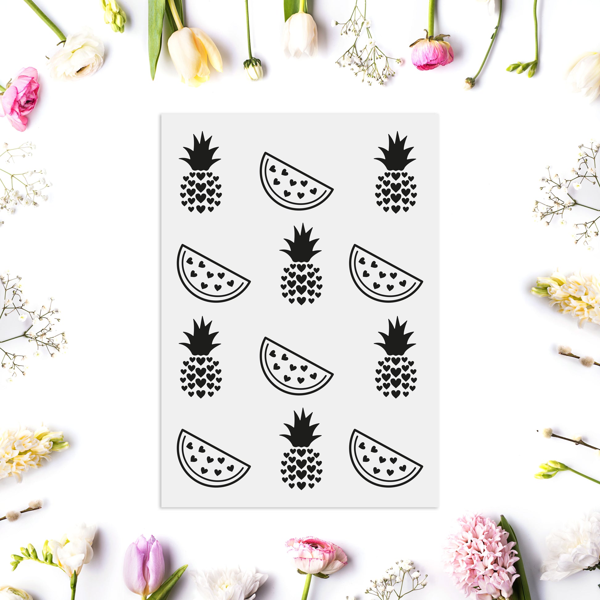 Aufkleber "Ananas & Melone" - Wohnen auf dem Land