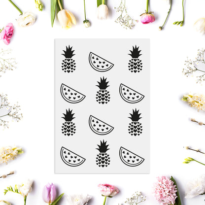 Aufkleber "Ananas & Melone" - Wohnen auf dem Land