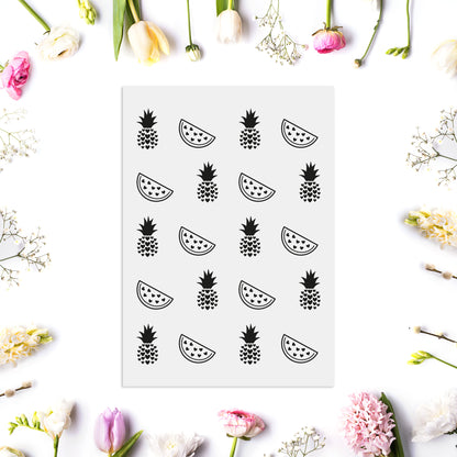 Aufkleber "Ananas & Melone" - Wohnen auf dem Land