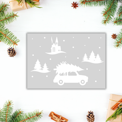 Aufkleber "Driving Home" S/W - Wohnen auf dem Land