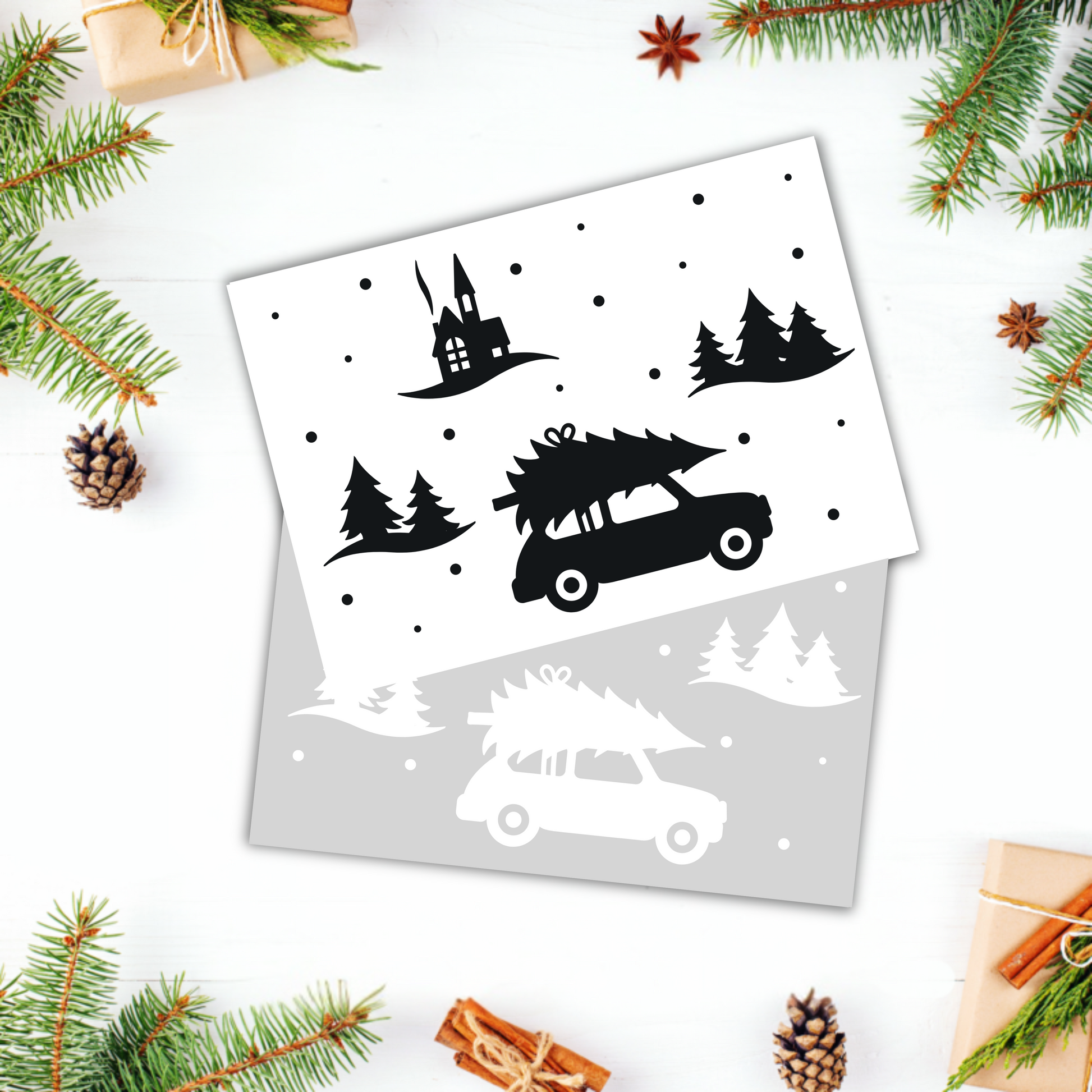 Aufkleber "Driving Home" S/W - Wohnen auf dem Land