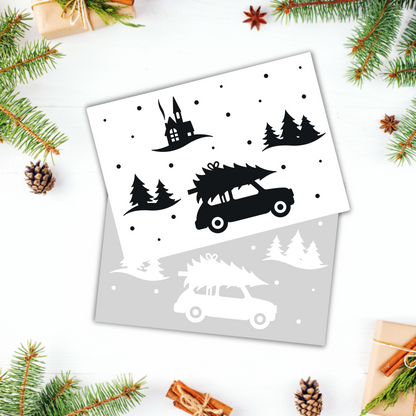 Aufkleber "Driving Home" S/W - Wohnen auf dem Land