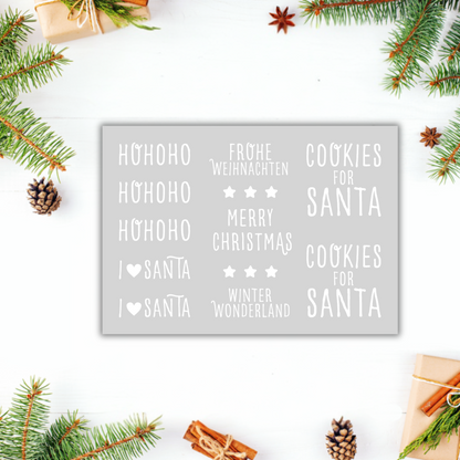 Aufkleber "Ho Ho Ho Cookies for Santa" S/W - Wohnen auf dem Land