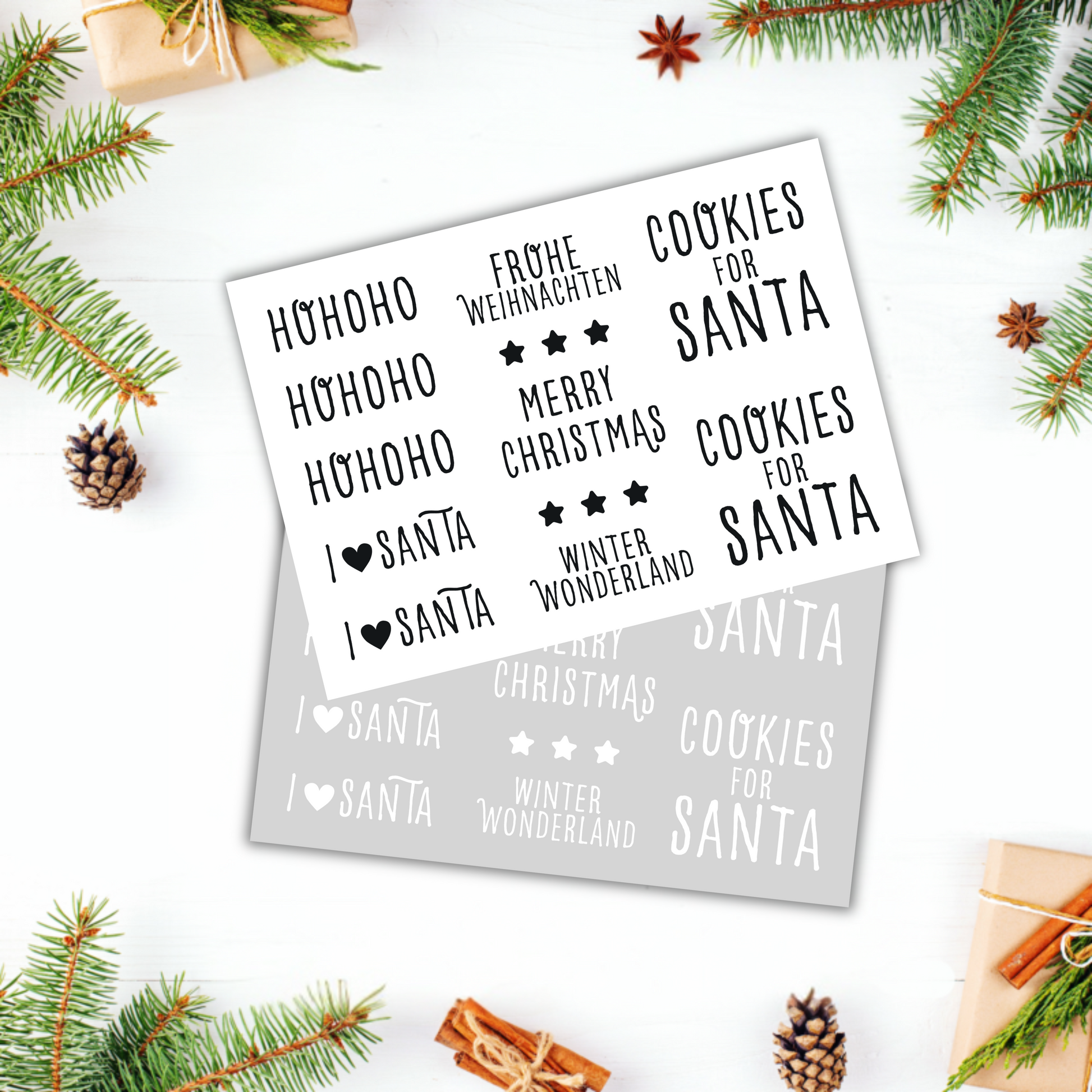Aufkleber "Ho Ho Ho Cookies for Santa" S/W - Wohnen auf dem Land