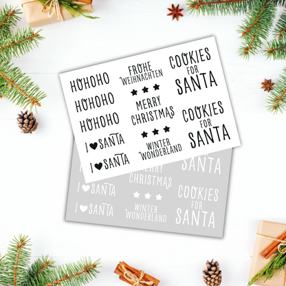 Aufkleber "Ho Ho Ho Cookies for Santa" S/W - Wohnen auf dem Land