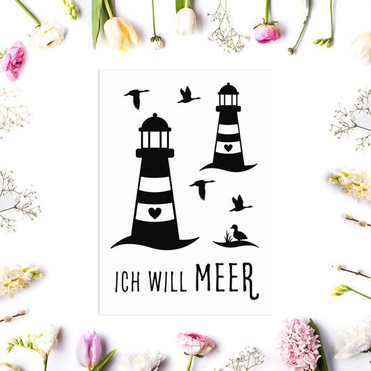 Aufkleber "Ich will Meer" - Wohnen auf dem Land