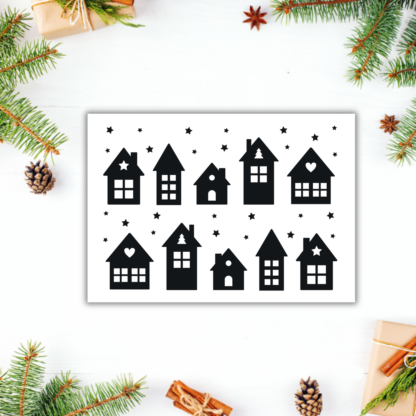 Aufkleber "Lichthäuser" S/W - Wohnen auf dem Land