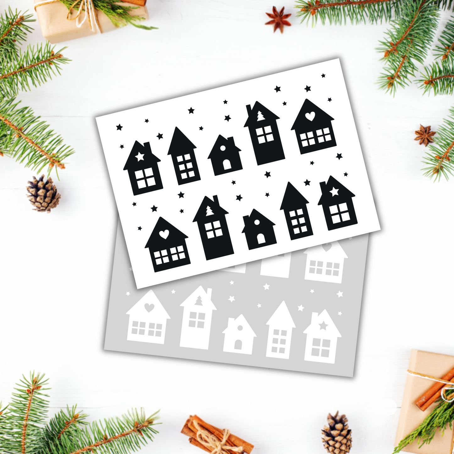 Aufkleber "Lichthäuser" S/W - Wohnen auf dem Land