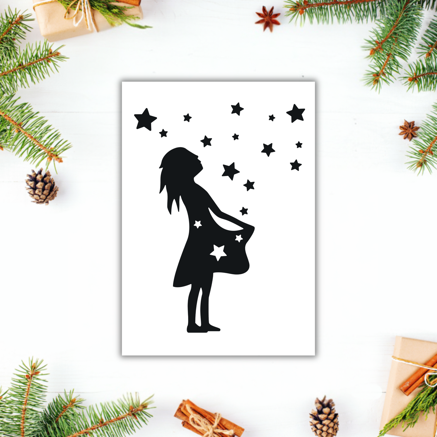 Aufkleber Motiv "Sterntaler-Mädchen Classic" S/W - Wohnen auf dem Land