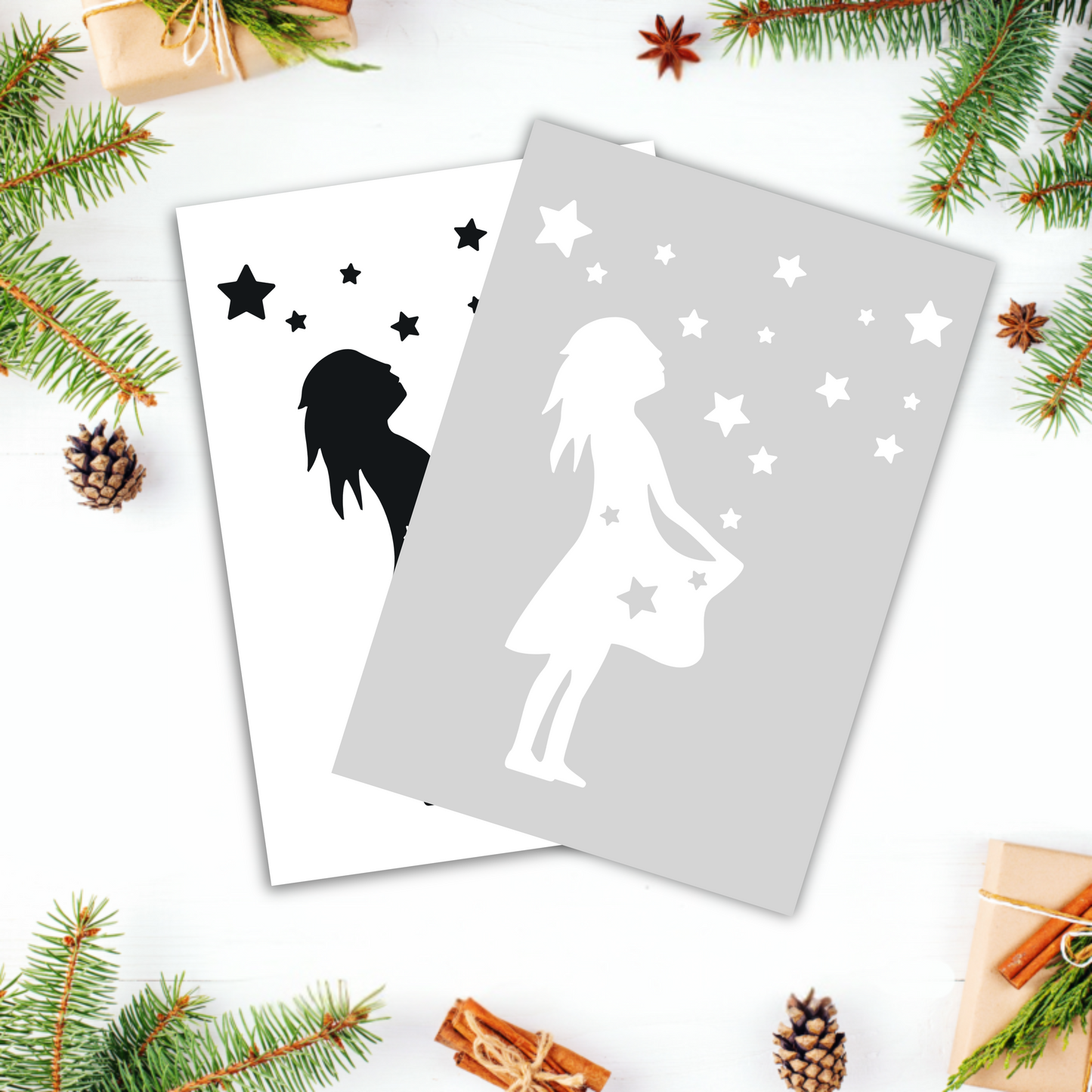 Aufkleber Motiv "Sterntaler-Mädchen Classic" S/W - Wohnen auf dem Land