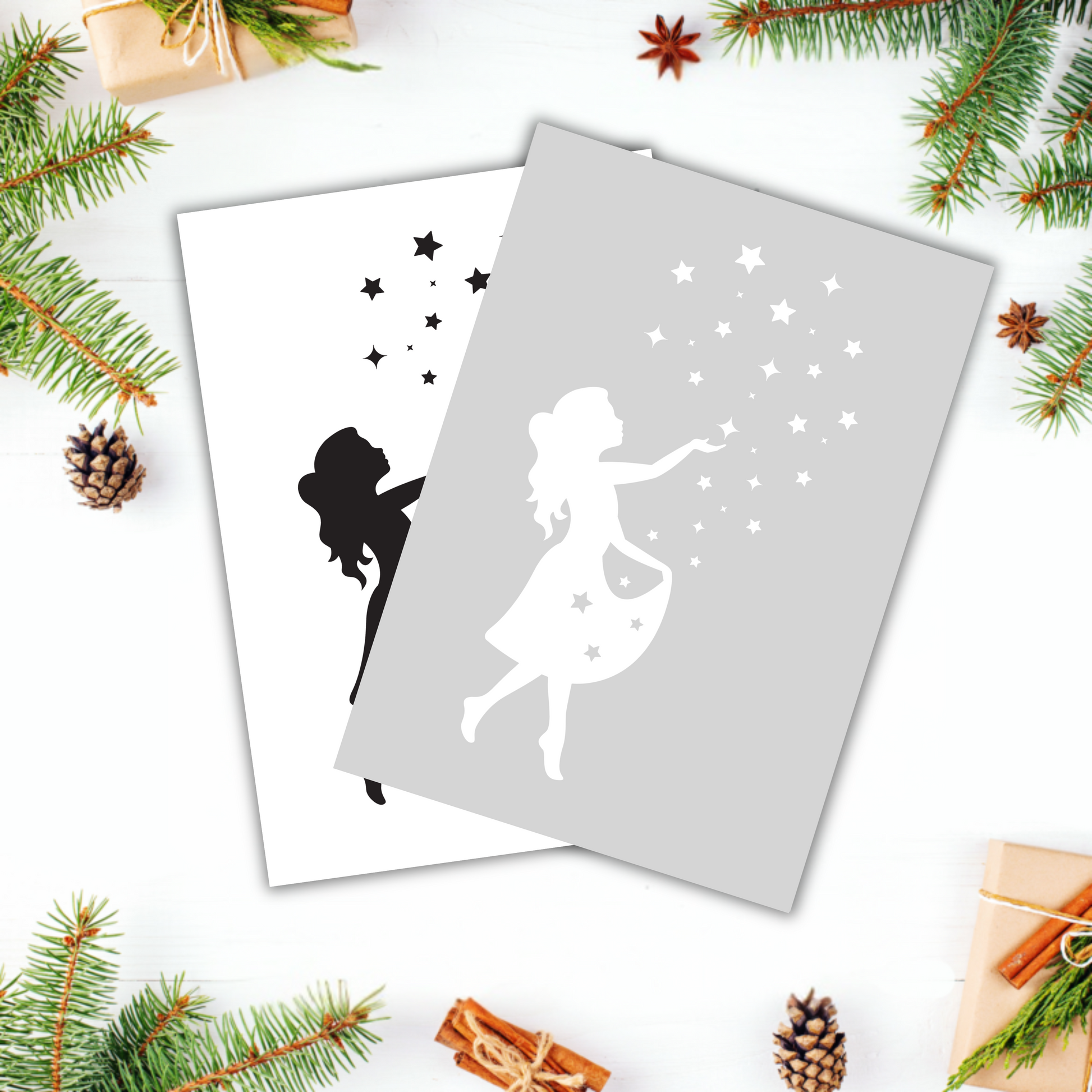 Aufkleber Motiv "Sterntaler-Mädchen Neu" S/W - Wohnen auf dem Land